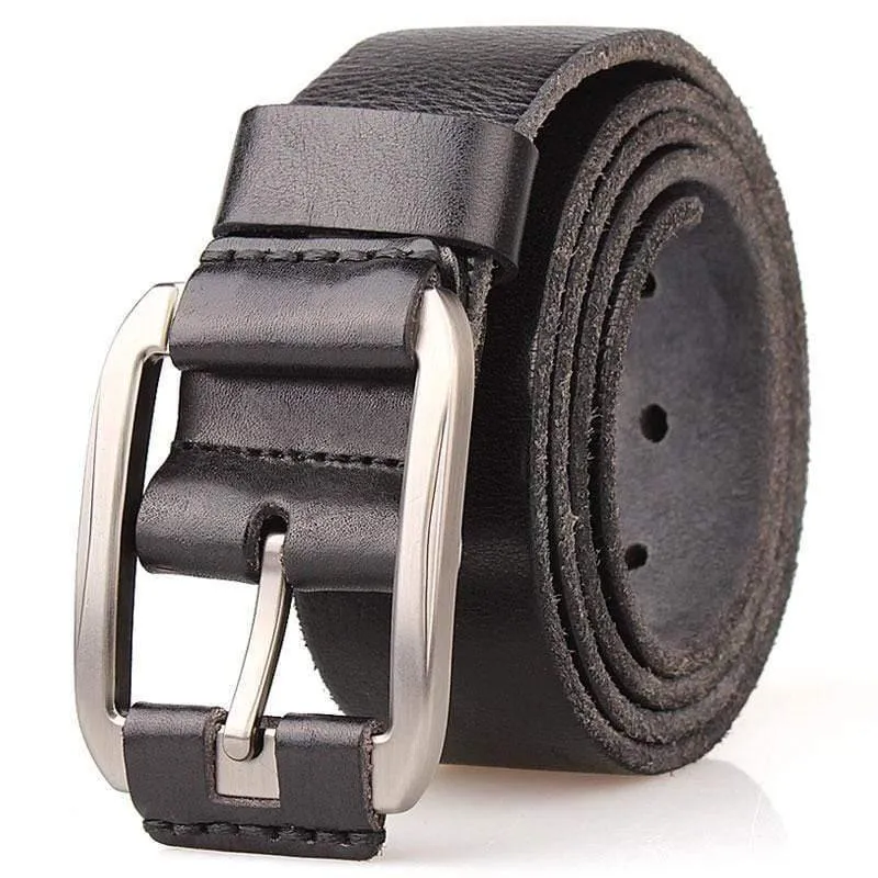 Designer-Gürtel für Herren, luxuriös, 100 % echtes, vollnarbiges, dickes Rindsleder, echtes Leder, Vintage-Stil, 3.8 cm, sportlich, maskulin, große Größe, weicher Gürtel 140