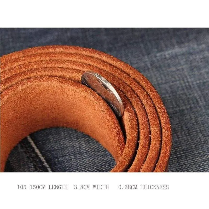 Designer-Gürtel für Herren, luxuriös, 100 % echtes, vollnarbiges, dickes Rindsleder, echtes Leder, Vintage-Stil, 3.8 cm, sportlich, maskulin, große Größe, weicher Gürtel 140
