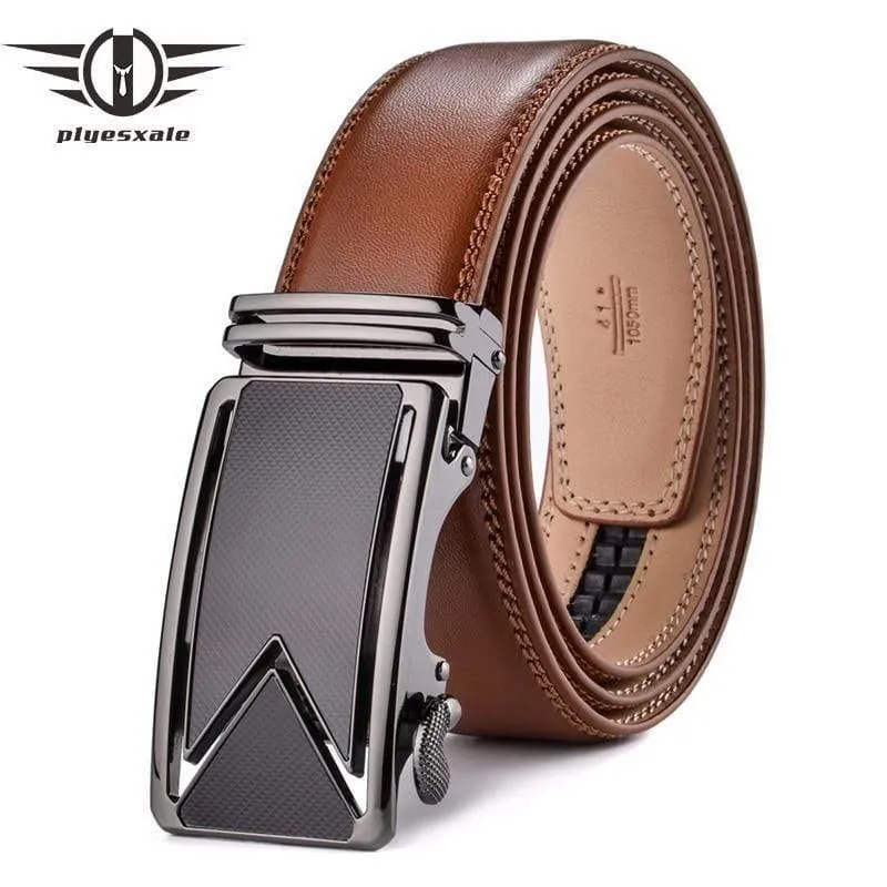 Männer Gürtel Rindsleder Echtes Leder Gürtel Für Männer Luxus Automatische Schnalle Gürtel Braun Schwarz Cinturones Hombre B55