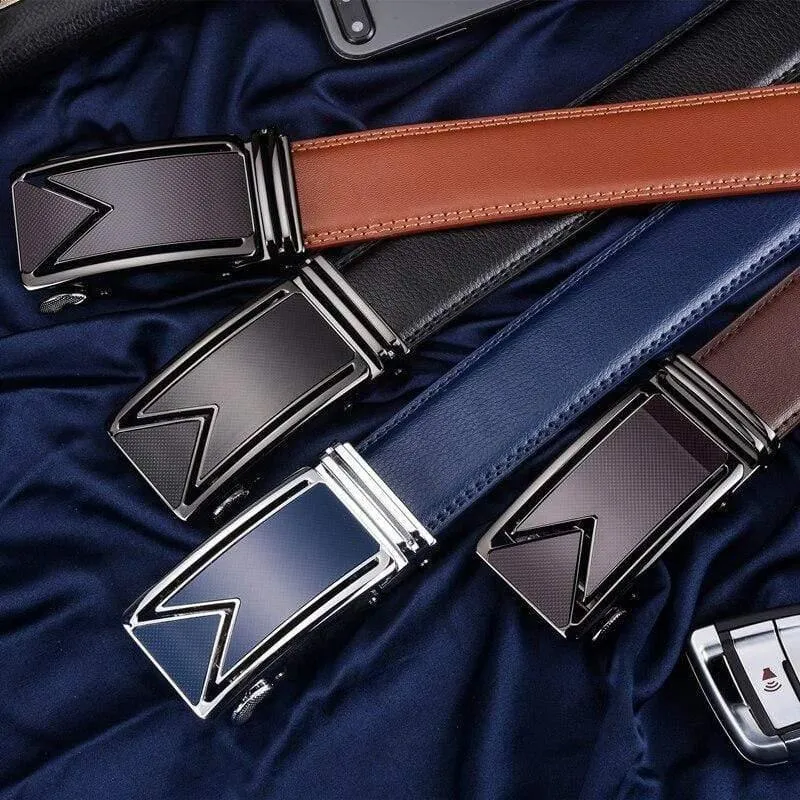 Männer Gürtel Rindsleder Echtes Leder Gürtel Für Männer Luxus Automatische Schnalle Gürtel Braun Schwarz Cinturones Hombre B55