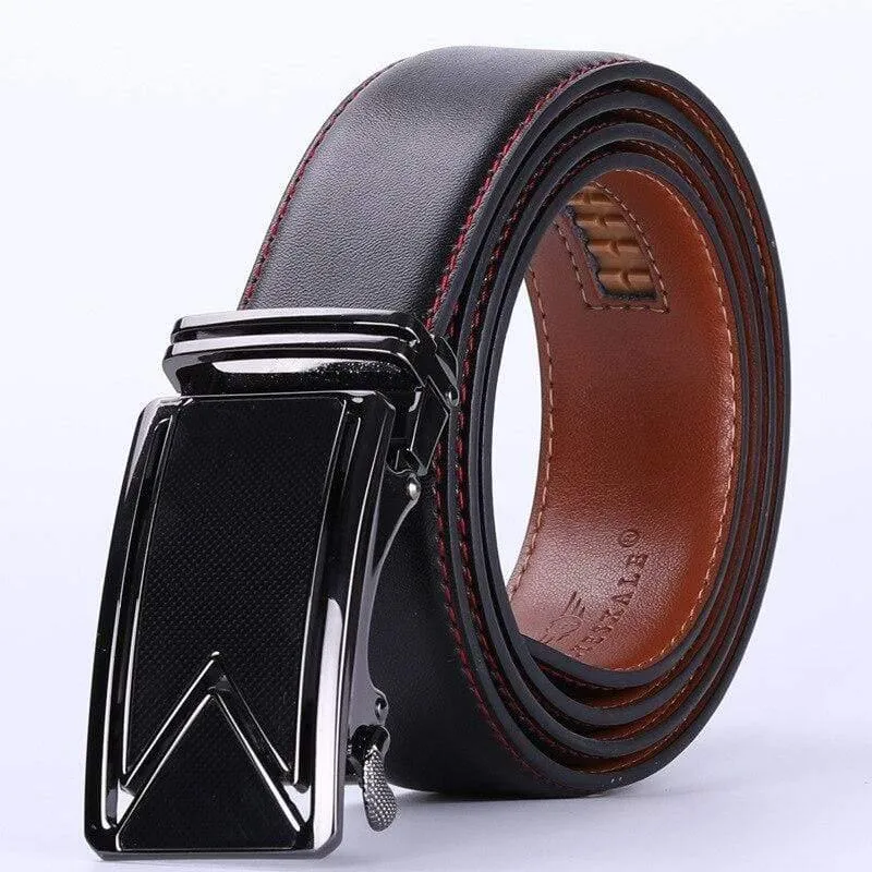 Männer Gürtel Rindsleder Echtes Leder Gürtel Für Männer Luxus Automatische Schnalle Gürtel Braun Schwarz Cinturones Hombre B55