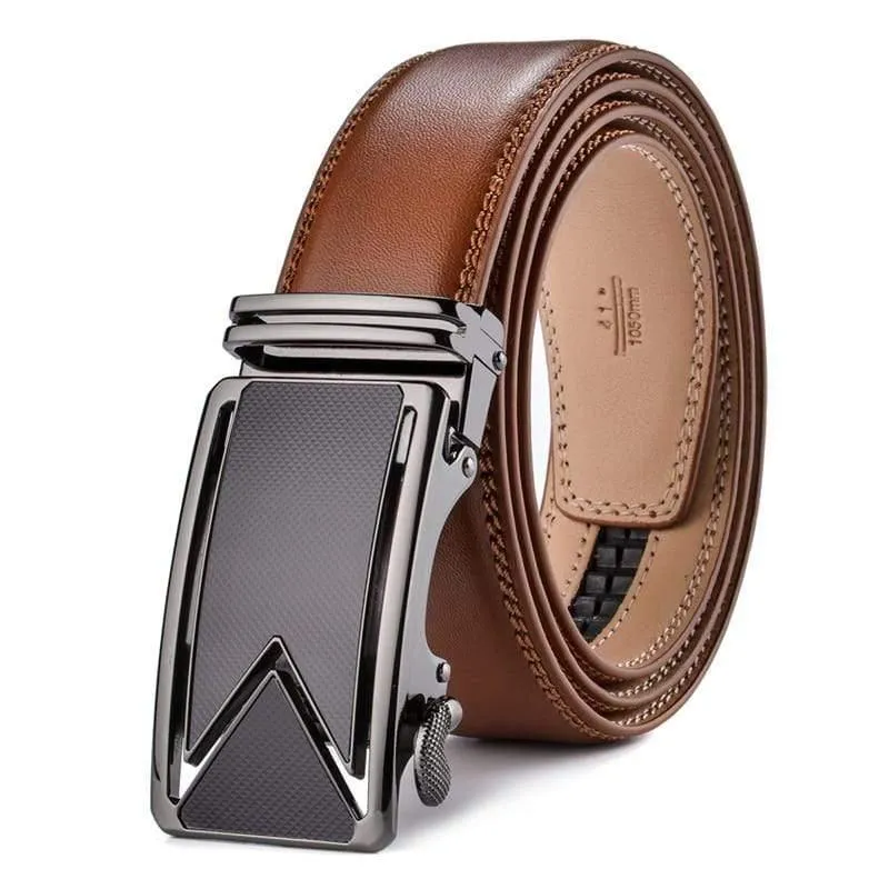Männer Gürtel Rindsleder Echtes Leder Gürtel Für Männer Luxus Automatische Schnalle Gürtel Braun Schwarz Cinturones Hombre B55