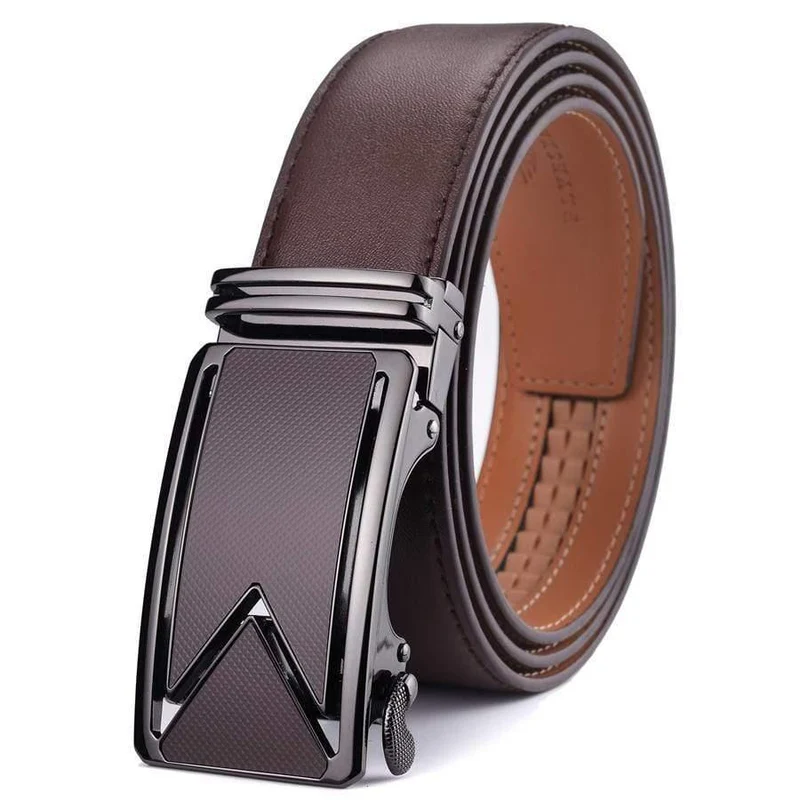Männer Gürtel Rindsleder Echtes Leder Gürtel Für Männer Luxus Automatische Schnalle Gürtel Braun Schwarz Cinturones Hombre B55