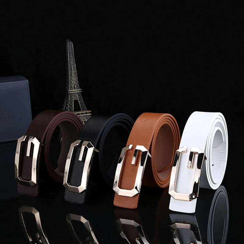 Herren-Gürtel, Cinturones Para Hombre, modisch, einfarbig, modisch, cool, lässig, PU-Leder, dünner Gürtel, dünner schmaler Bund, Unisex