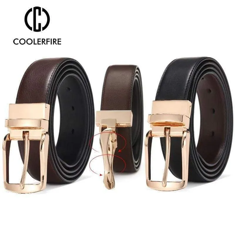 Männer Kleid Reversible Gürtel Casual Hohe Qualität Gürtel Echtes Leder Gürtel Männlich Vintage Luxus Schwarz Braun