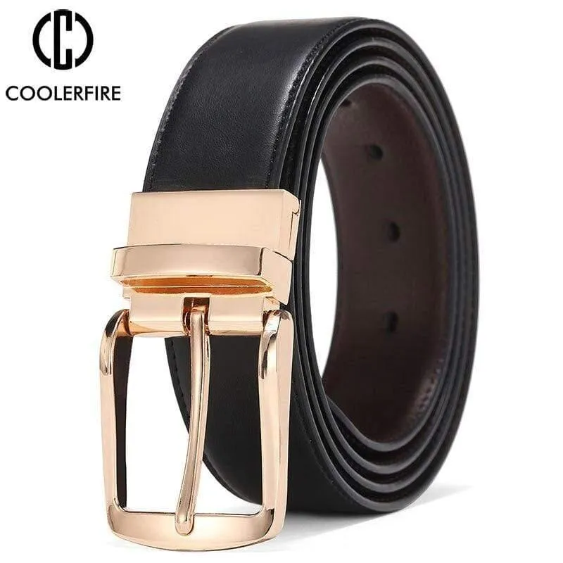 Männer Kleid Reversible Gürtel Casual Hohe Qualität Gürtel Echtes Leder Gürtel Männlich Vintage Luxus Schwarz Braun