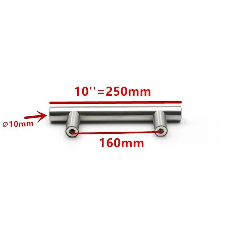 50mm-500mm Edelstahl Küchentür Schrank T-Griff Griff Zugknopf Schrankknöpfe Möbelgriff Schrank Schubladengriff