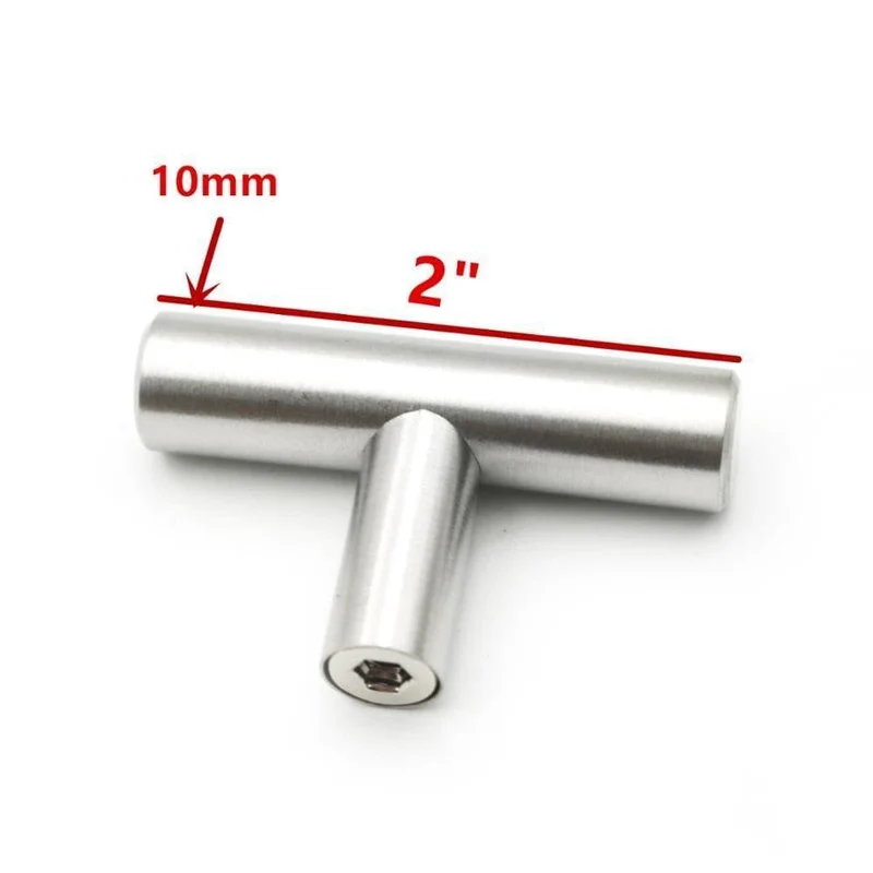 50mm-500mm Edelstahl Küchentür Schrank T-Griff Griff Zugknopf Schrankknöpfe Möbelgriff Schrank Schubladengriff