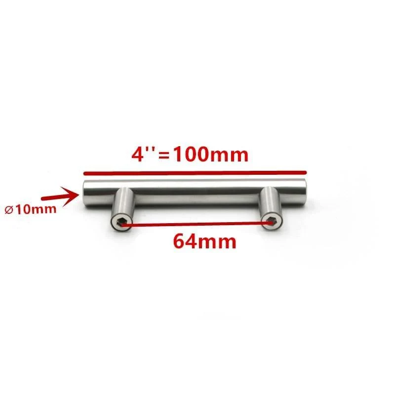 50mm-500mm Edelstahl Küchentür Schrank T-Griff Griff Zugknopf Schrankknöpfe Möbelgriff Schrank Schubladengriff