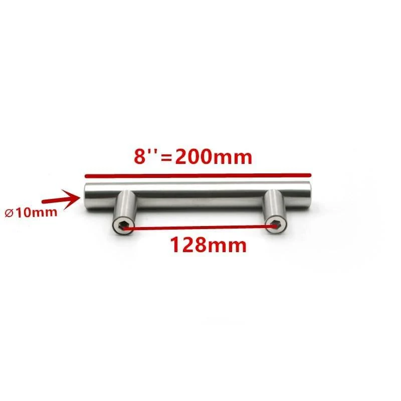 50mm-500mm Edelstahl Küchentür Schrank T-Griff Griff Zugknopf Schrankknöpfe Möbelgriff Schrank Schubladengriff