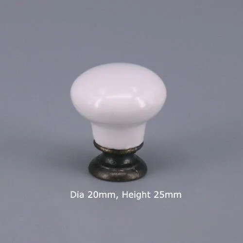 1x Classic White Porzellan / Keramik Schublade Zugknopf Schrank Schrank Türgriff Knopf