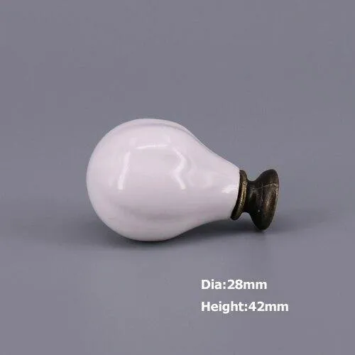 1x Classic White Porzellan / Keramik Schublade Zugknopf Schrank Schrank Türgriff Knopf