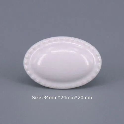 1x Classic White Porzellan / Keramik Schublade Zugknopf Schrank Schrank Türgriff Knopf