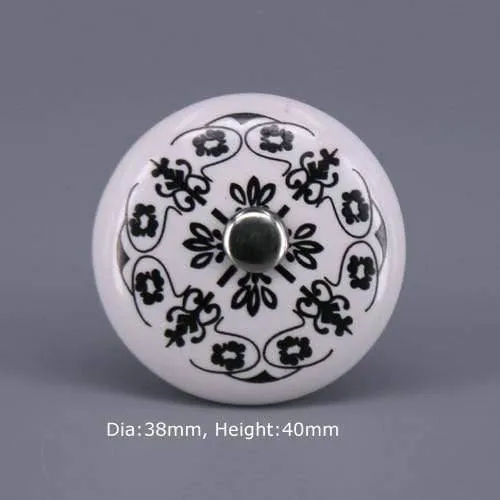 1x Classic White Porzellan / Keramik Schublade Zugknopf Schrank Schrank Türgriff Knopf