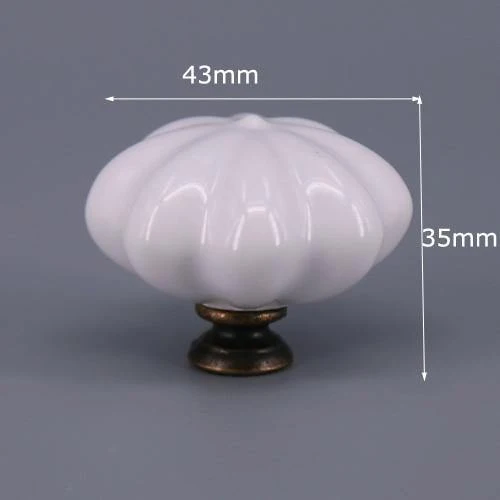 1x Classic White Porzellan / Keramik Schublade Zugknopf Schrank Schrank Türgriff Knopf
