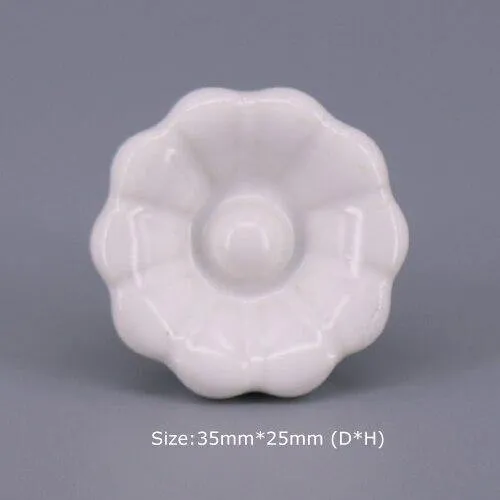1x Classic White Porzellan / Keramik Schublade Zugknopf Schrank Schrank Türgriff Knopf