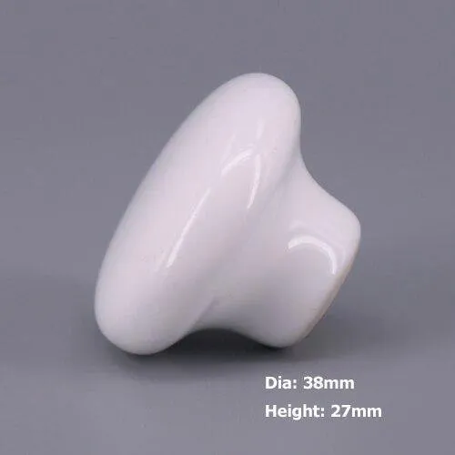 1x Classic White Porzellan / Keramik Schublade Zugknopf Schrank Schrank Türgriff Knopf
