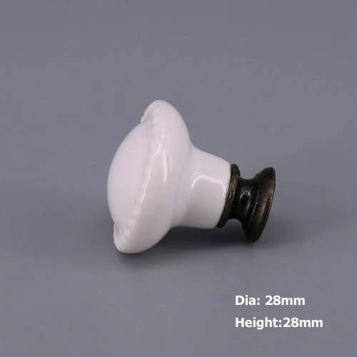 1x Classic White Porzellan / Keramik Schublade Zugknopf Schrank Schrank Türgriff Knopf