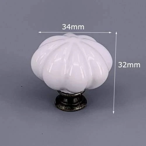 1x Classic White Porzellan / Keramik Schublade Zugknopf Schrank Schrank Türgriff Knopf