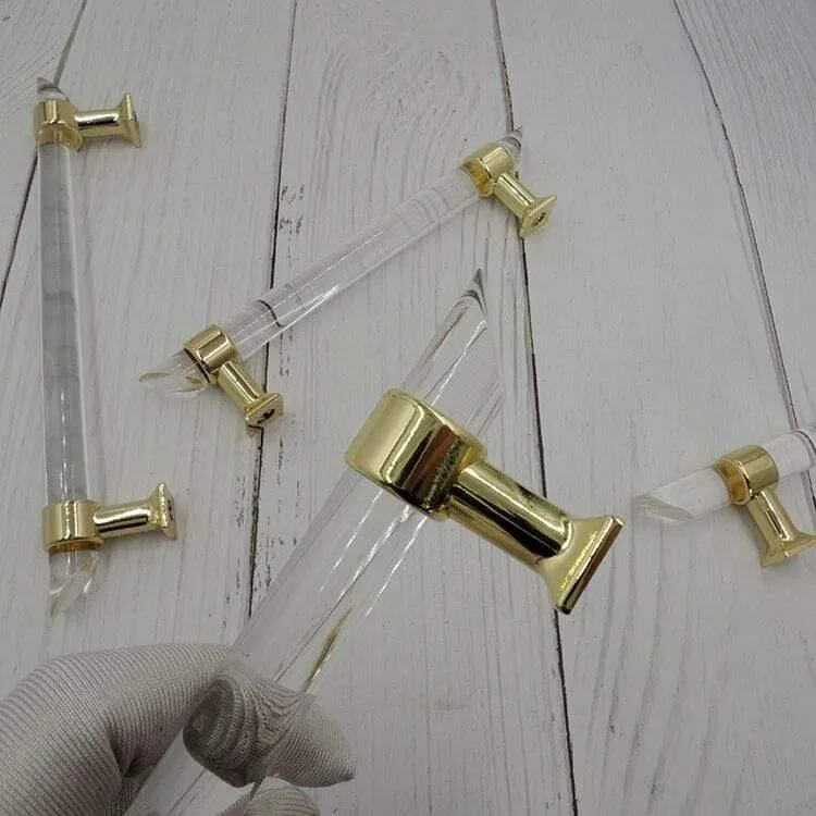 Verschiedene Größen, moderner Stil, Acryl-Schubladenknöpfe, T-Griff, Badezimmergriffe, Küchenschrank-Türgriffe