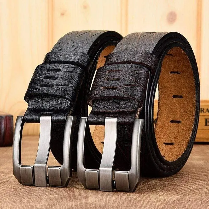 Gürtel Männlich Leder Gürtel Männer Echtes Lederband Luxus Anstecknadel Lässig Herren Gürtel Ancy Vintage Jeans Hohe Qualität