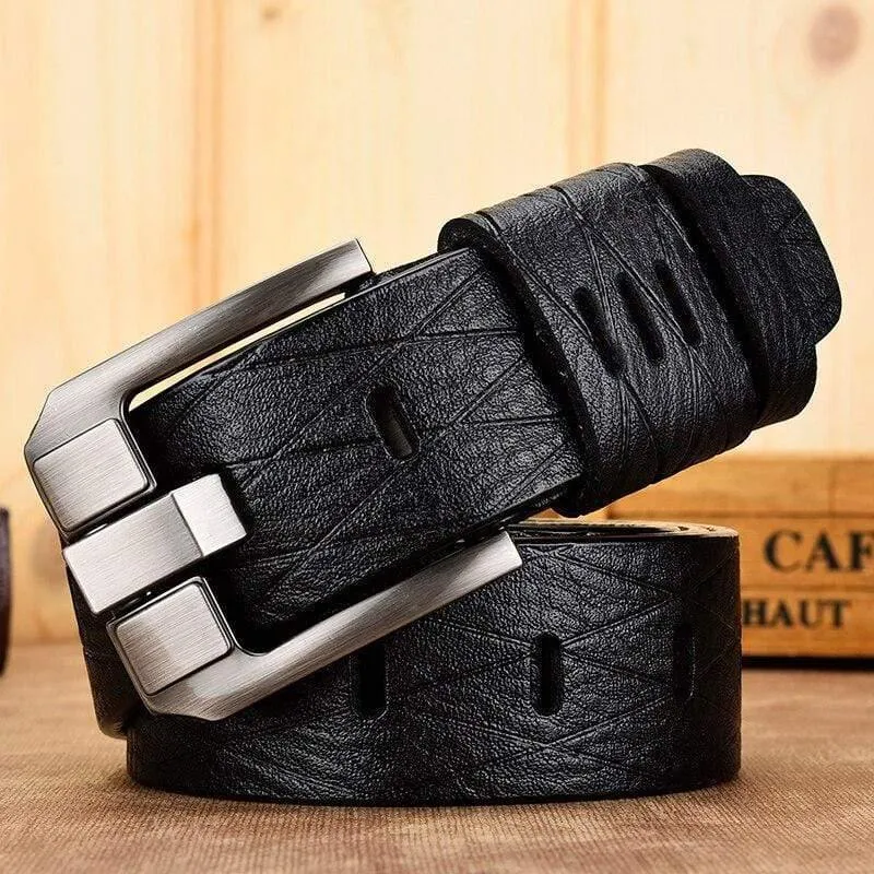 Gürtel Männlich Leder Gürtel Männer Echtes Lederband Luxus Anstecknadel Lässig Herren Gürtel Ancy Vintage Jeans Hohe Qualität