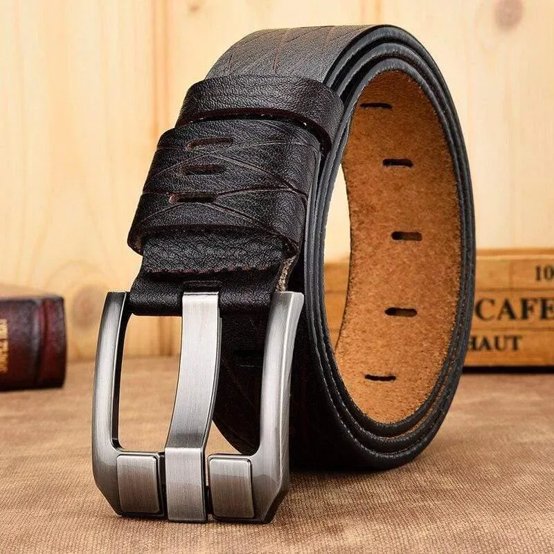Gürtel Männlich Leder Gürtel Männer Echtes Lederband Luxus Anstecknadel Lässig Herren Gürtel Ancy Vintage Jeans Hohe Qualität