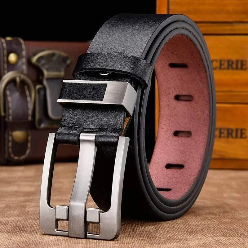 Gürtel Männlich Leder Gürtel Männer Echtes Lederband Luxus Anstecknadel Lässig Herren Gürtel Ancy Vintage Jeans Hohe Qualität