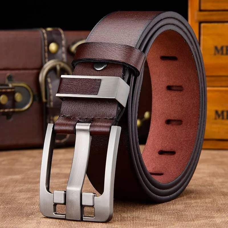 Gürtel Männlich Leder Gürtel Männer Echtes Lederband Luxus Anstecknadel Lässig Herren Gürtel Ancy Vintage Jeans Hohe Qualität