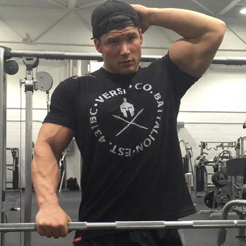 Männer Kurzarm T-Shirt Turnhallen Fitness Bodybuilding Baumwolle Tops Männlich Casual Fashion Print Schlankes T-Shirt Sommer Jogger Workout Kleidung