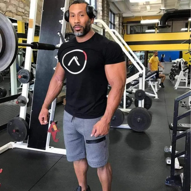 Männer Baumwolle Marke T-shirt Casual Mode Gedruckt Schwarz t-shirt Fitnessstudios Fitness Bodybuilding Workout Tees Tops Männlich Sommer Kleidung