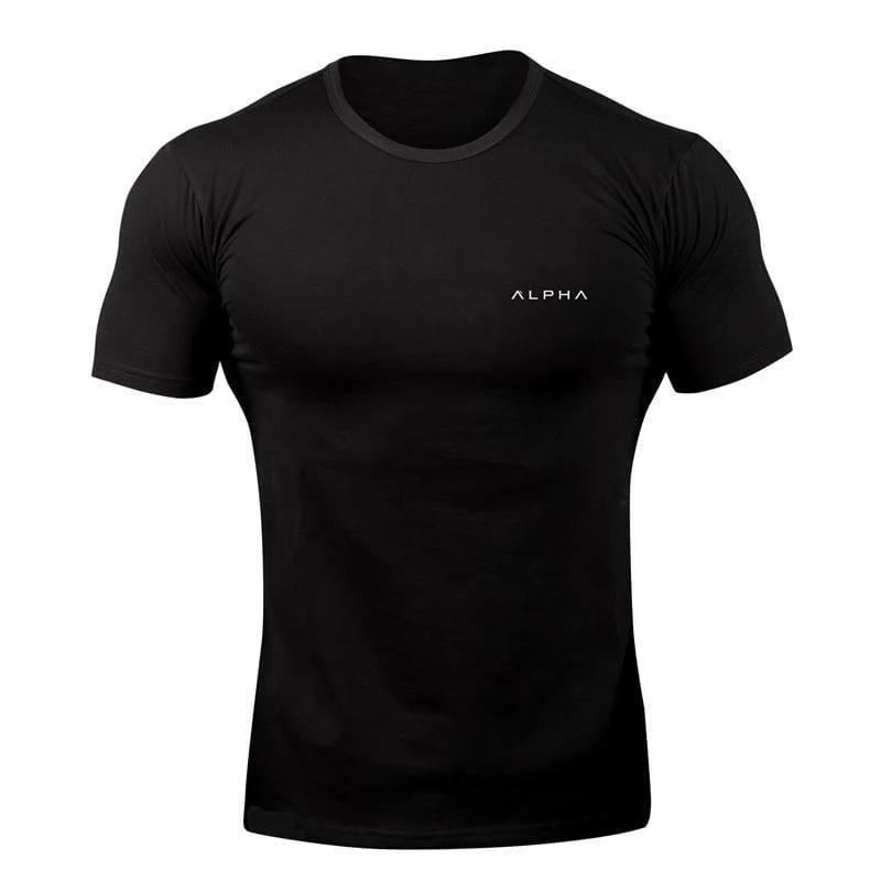 Männer Baumwolle Marke T-shirt Casual Mode Gedruckt Schwarz t-shirt Fitnessstudios Fitness Bodybuilding Workout Tees Tops Männlich Sommer Kleidung