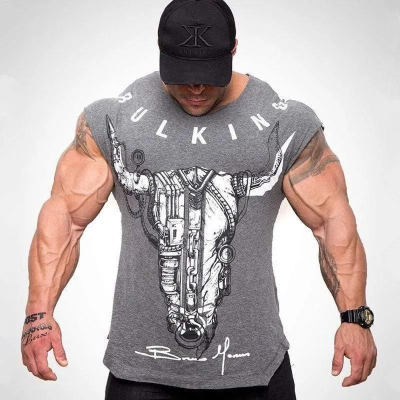 Herren Casual Fashion Printed Slim T-Shirt Turnhallen Fitness Bodybuilding Kurzarm Baumwolle T-Shirt T-Shirts Tops Männliche Trainingskleidung