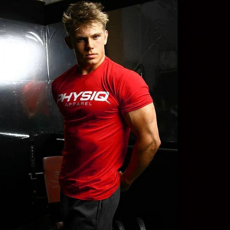 Männer Kurzarm O-Ausschnitt T-Shirt Turnhallen Fitness Workout Baumwolle T-Shirt Sommer Mann Casual Fashion Slim Tees Tops Kleidung Kostüm