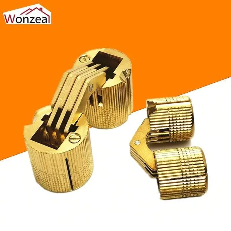 Versteckte Scharniere aus reinem Messing Ø 8 mm / 10 mm / 12 mm Laufscharnier Unsichtbares Möbelscharnier Hardware-Zubehör