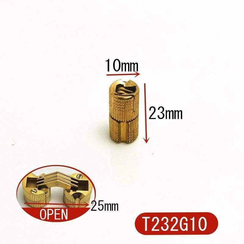 Versteckte Scharniere aus reinem Messing Ø 8 mm / 10 mm / 12 mm Laufscharnier Unsichtbares Möbelscharnier Hardware-Zubehör