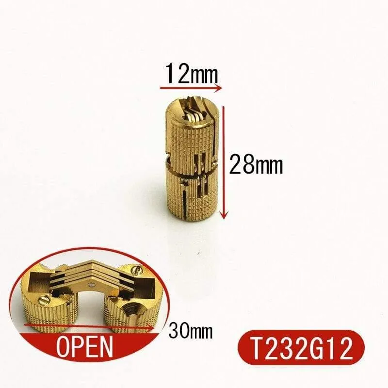 Versteckte Scharniere aus reinem Messing Ø 8 mm / 10 mm / 12 mm Laufscharnier Unsichtbares Möbelscharnier Hardware-Zubehör
