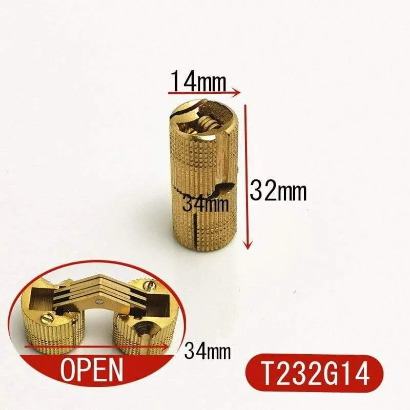 Versteckte Scharniere aus reinem Messing Ø 8 mm / 10 mm / 12 mm Laufscharnier Unsichtbares Möbelscharnier Hardware-Zubehör