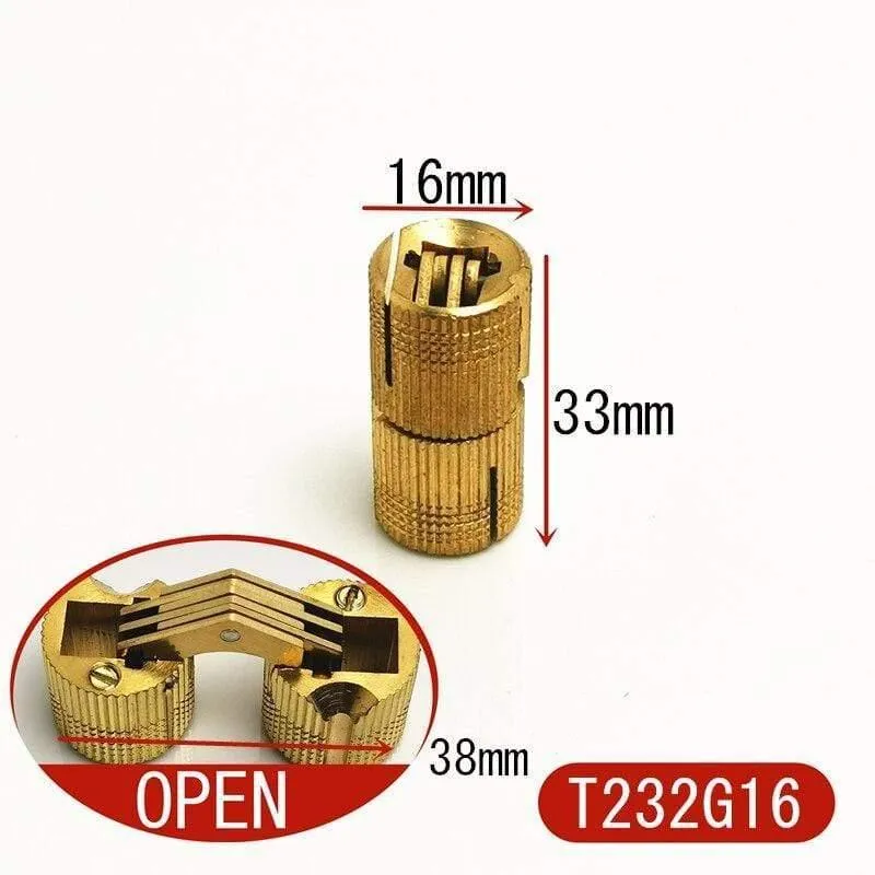 Versteckte Scharniere aus reinem Messing Ø 8 mm / 10 mm / 12 mm Laufscharnier Unsichtbares Möbelscharnier Hardware-Zubehör