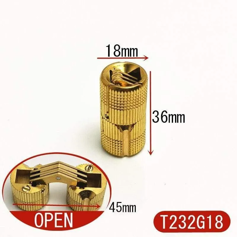 Versteckte Scharniere aus reinem Messing Ø 8 mm / 10 mm / 12 mm Laufscharnier Unsichtbares Möbelscharnier Hardware-Zubehör