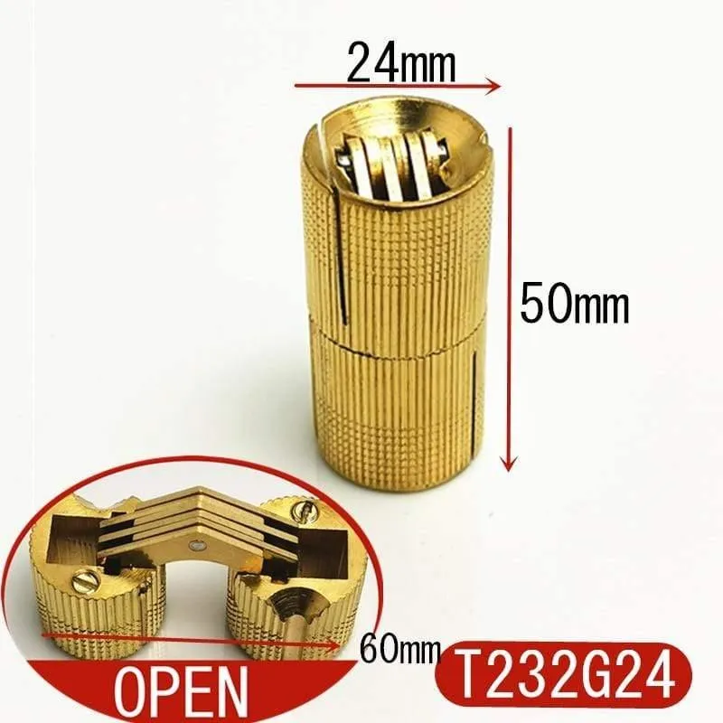 Versteckte Scharniere aus reinem Messing Ø 8 mm / 10 mm / 12 mm Laufscharnier Unsichtbares Möbelscharnier Hardware-Zubehör