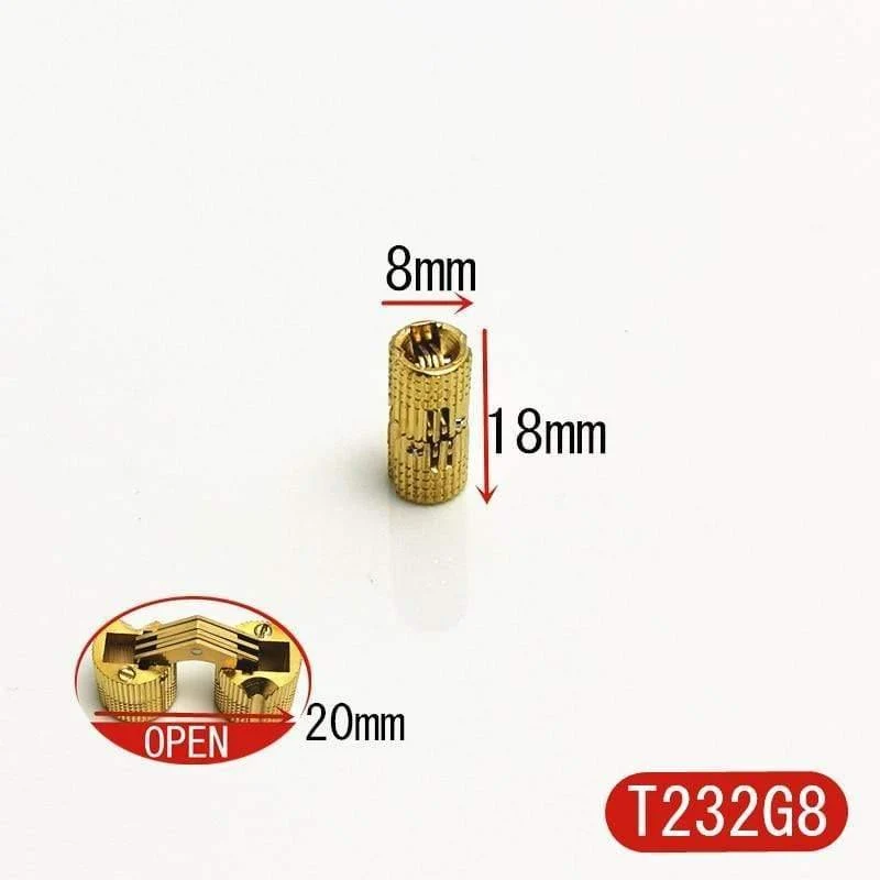 Versteckte Scharniere aus reinem Messing Ø 8 mm / 10 mm / 12 mm Laufscharnier Unsichtbares Möbelscharnier Hardware-Zubehör