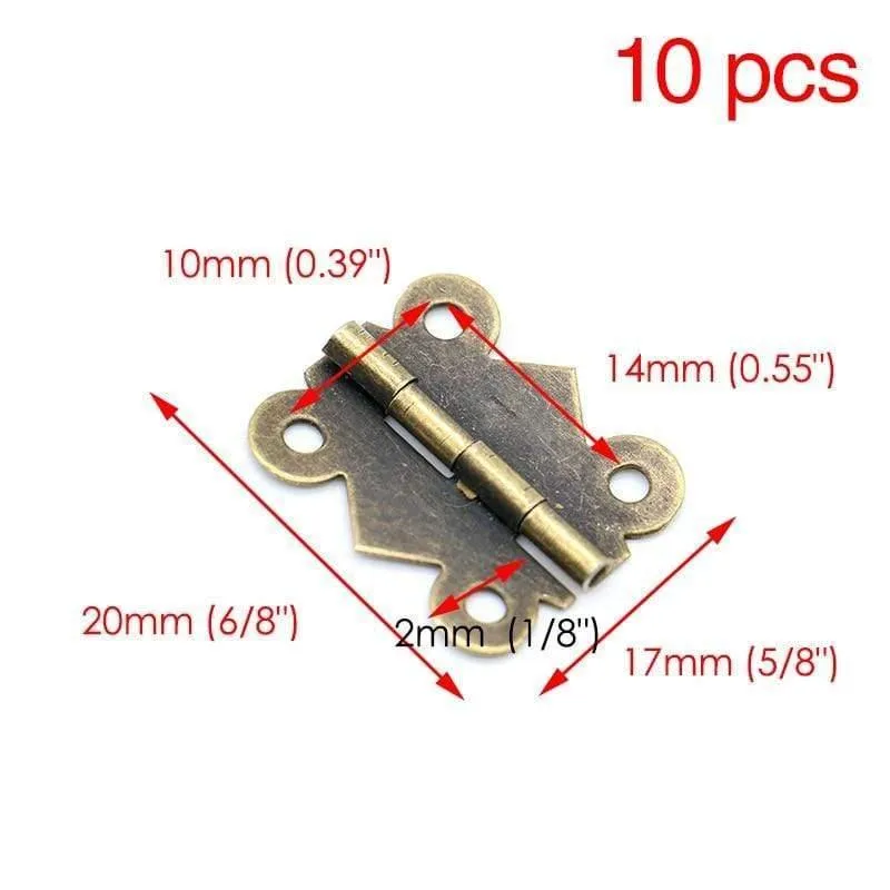 10 Stück Mini Schmetterling Tür Scharniere Gold Silber Bronze Schrank Schublade Schmuckschatulle Dekor Scharnier für Möbel Hardware