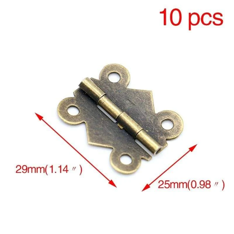 10 Stück Mini Schmetterling Tür Scharniere Gold Silber Bronze Schrank Schublade Schmuckschatulle Dekor Scharnier für Möbel Hardware