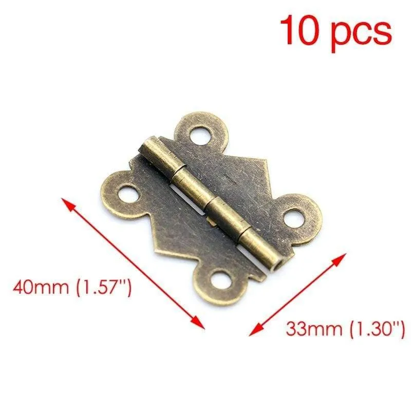 10 Stück Mini Schmetterling Tür Scharniere Gold Silber Bronze Schrank Schublade Schmuckschatulle Dekor Scharnier für Möbel Hardware