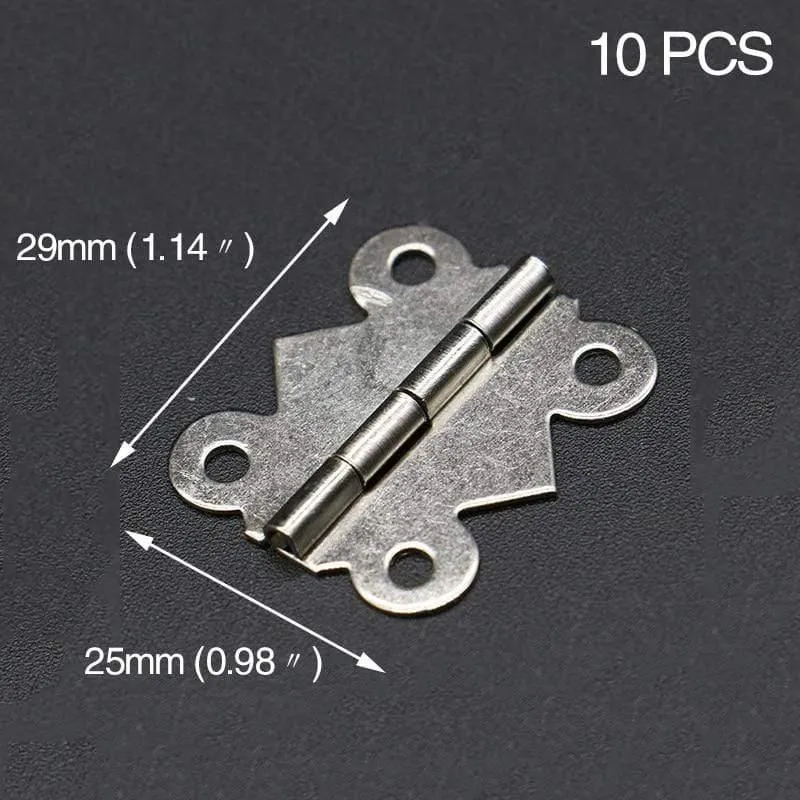 10 Stück Mini Schmetterling Tür Scharniere Gold Silber Bronze Schrank Schublade Schmuckschatulle Dekor Scharnier für Möbel Hardware