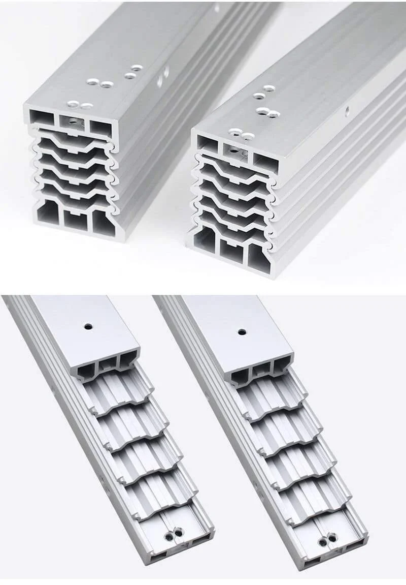 Verdecktes Klapptisch-Führungsschienenscharnier, Aluminium-Teleskop-Schranktischschiene, flach zusammenklappbare Möbelbeschläge