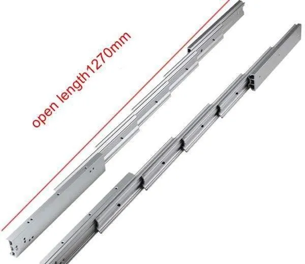 Verdecktes Klapptisch-Führungsschienenscharnier, Aluminium-Teleskop-Schranktischschiene, flach zusammenklappbare Möbelbeschläge