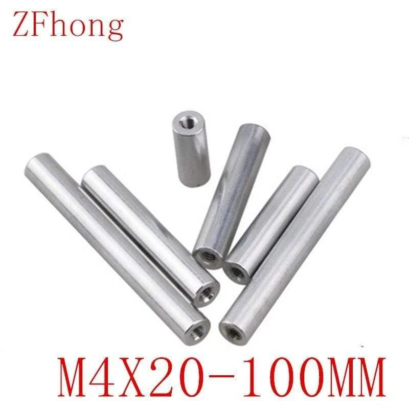 10 Stück M4 runde Abstandshalter aus Aluminiumlegierung M4 * 20/25/30/35/40/45/50/55/60/65/70/75/80/90/100 lange Mutter mit Abstandshalter aus Aluminium
