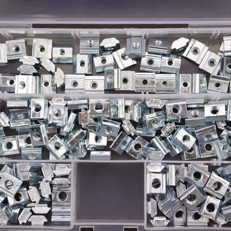 250-teiliges Aluminium-Extrusionsprofil Serie 2020 T-Schlitz Einschubmutter, T-Schlitz 6 mm Einschubmutter-Sortimentskits